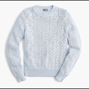 NWT J Crew Point Sur pointelle cotton sweater